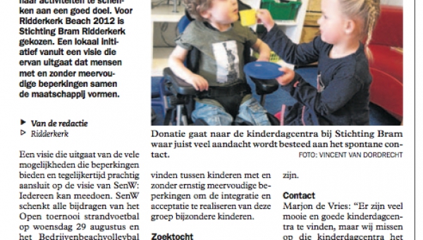Flinke donatie aan de Stichting Bram
