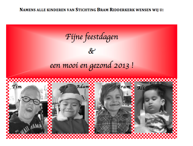 Kerstwens namens Stichting Bram