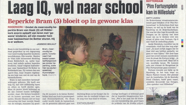 Laag IQ, wel naar school